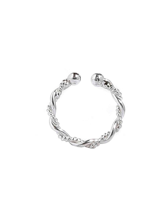 Designer Clip On nose Ring in 92.5 Silver for Women and Girls