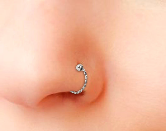 Designer Clip On nose Ring in 92.5 Silver for Women and Girls