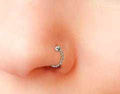 Designer Clip On nose Ring in 92.5 Silver for Women and Girls