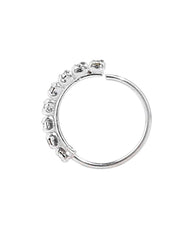 Designer White Cubic Zirconia CZ nose Ring in 92.5 Silver