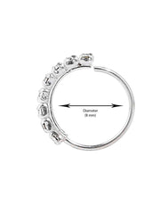 Designer White Cubic Zirconia CZ nose Ring in 92.5 Silver