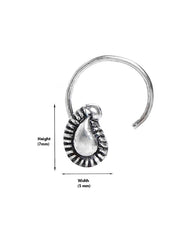 Tribal look Nose Pin with wire in 92.5 Silver for women and Girls