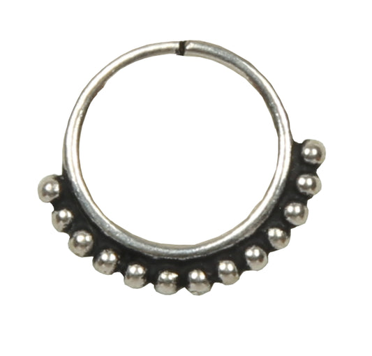 92.5 Sterling Silver Designer Oxidized Nose and Septum Ring