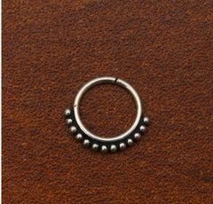 92.5 Sterling Silver Designer Oxidized Nose and Septum Ring