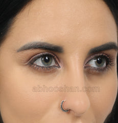 92.5 Sterling Silver Designer Oxidized Nose and Septum Ring