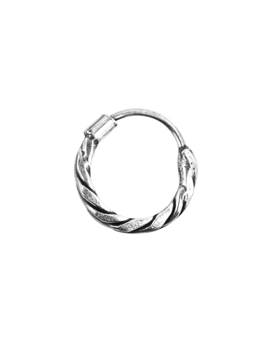 92.5 Sterling Silver Oxidized Designer Twisted Look Nose Ring