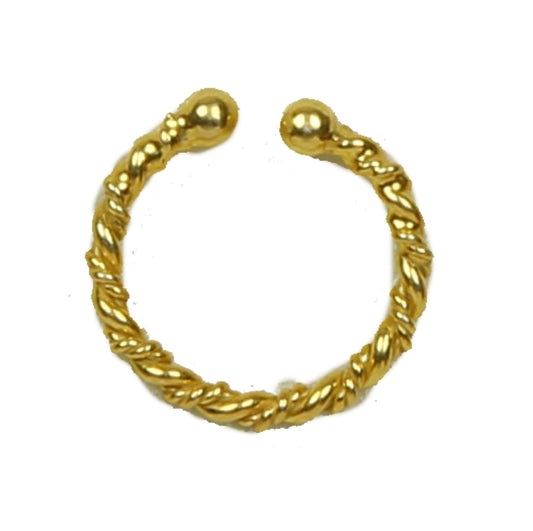 Clip On Gold Plated nose Ring in 92.5 Silver for Women and Girls