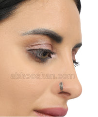Trendy 92.5 Sterling Silver Piercing Required Oxidized Leafy Nose Ring
