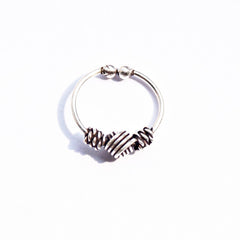 Pure 92.5 Sterling Silver Designer Press On Knots Nose Ring with No Piercing required