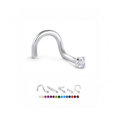 Combo of 92.5 Sterling Silver Dot Size Black and White CZ Stone Nose Pin