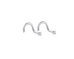 Combo of 92.5 Sterling Silver Dot Size White CZ Stone Nose Pin
