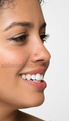 Dot Size Tiny Round 2 MM Black CZ Nose Pin with wire in 92.5 Silver