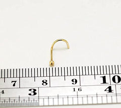 Dot Size Tiny Round 2 MM Gold Plated Nose Pin with wire base of 92.5 Silver