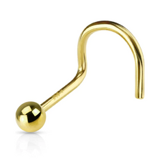 4 MM Gold Plated Nose Pin with wire base of 92.5 Silver