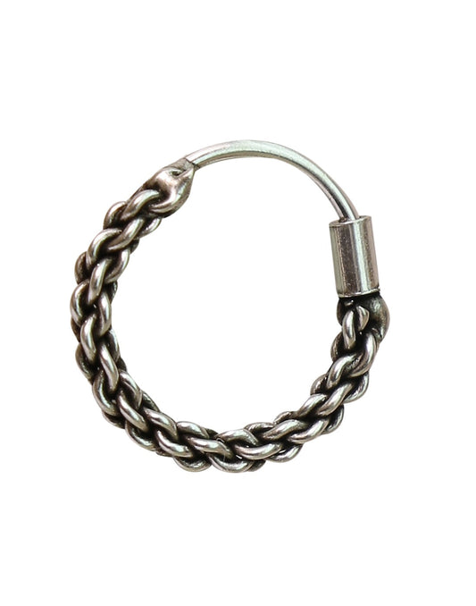 92.5 Sterling Silver Oxidized Designer Nose Ring