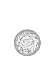 Round Nose Stud in 92.5 Oxidized Silver and Cz stone