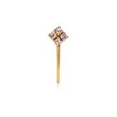 Gold Plated Light Weighted Clip on Nose Pin in 92.5 Silver and White Cubic Zirconia Stone