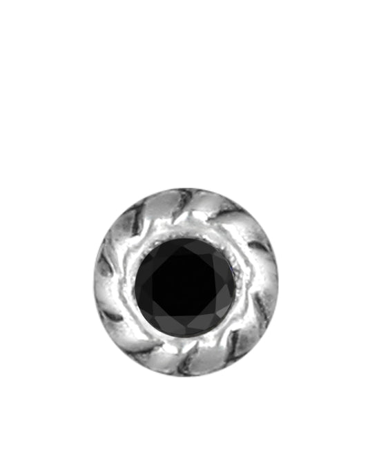 Black CZ Nose Stud in 92.5 Silver