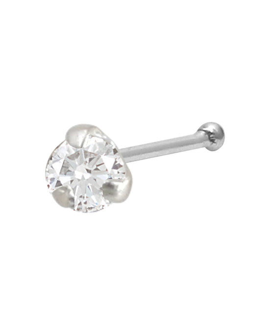 Tiny dot size CZ Nose Stud in 92.5 Silver