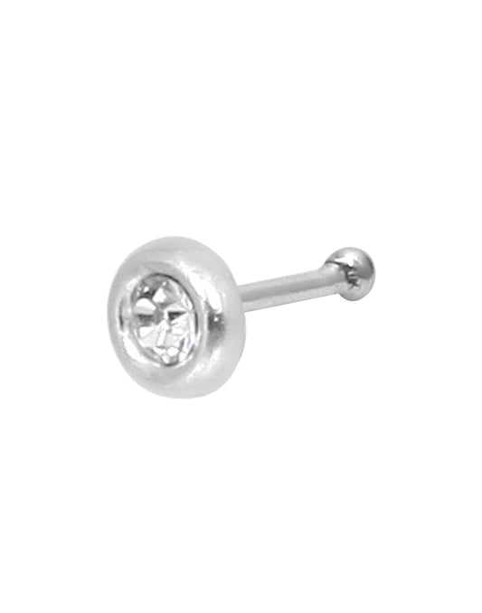 Small and Cute Nose Stud in 92.5 Silver and White CZ