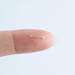 Small and Dot Size Nose Pin (Bone Style) in 92.5 Silver for Girls Piercing Jewelry