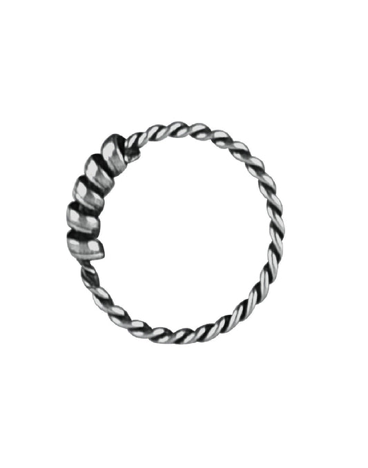 Designer Nose Ring in 92.5 Sterling Oxidized Silver