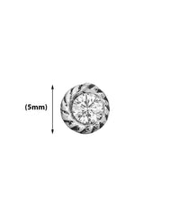 Combo of 92.5 Sterling Silver Flower and White CZ Nose Pin