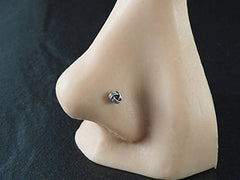 Combo of 92.5 Sterling Silver Flower and Knot Shape Nose Pin