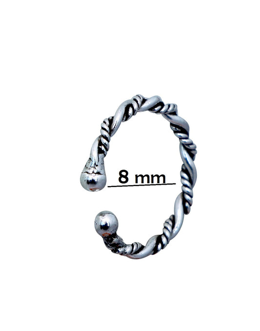 92.5 Sterling Silver Clip On Oxidized Nose Ring