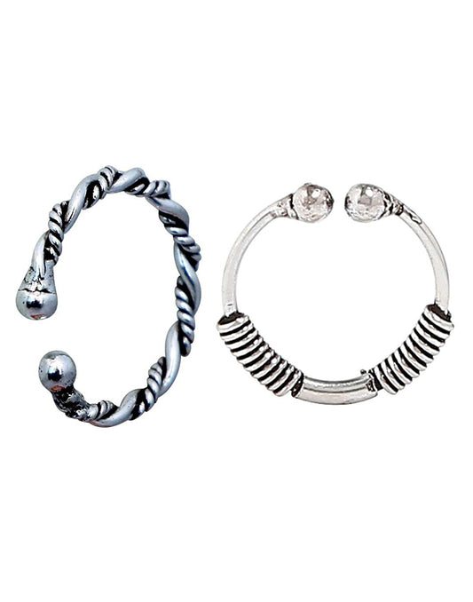 Combo of 92.5 Sterling Silver Clip On Nose Ring