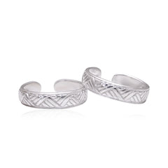 Trendy pair of Toe Rings in 925 Silver