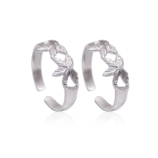Fashionable pair of Toe Rings Bichiya in 925 Silver