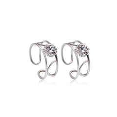 Designer pair of White Crystal Floral Toe Rings|