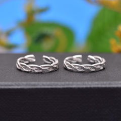 Pair of Beautiful Toe Rings Bichiya in 925 Sterling Silver