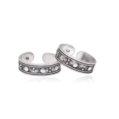 Pair of Gorgeous Oxidized 925 Silver Toe Rings