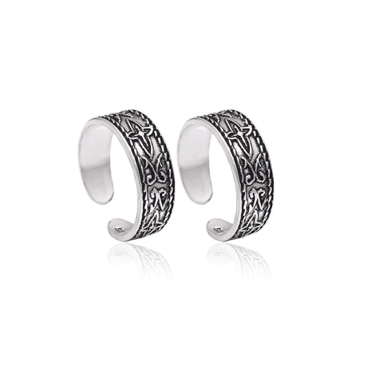 925 Sterling Silver Oxidized Toe Rings Bichiya