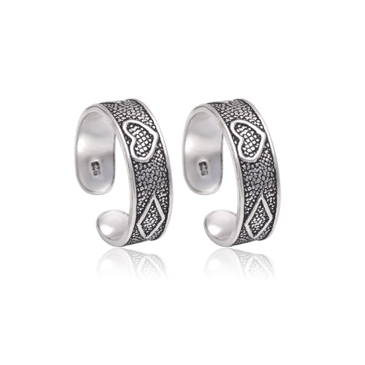 Pair of good looking Oxidized 925 Silver Toe Rings