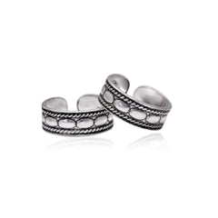 Fashionable Oxidized Toe Rings in 925 Silver