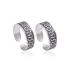 Unique pair of Oxidized Toe Rings in 92.5 Silver