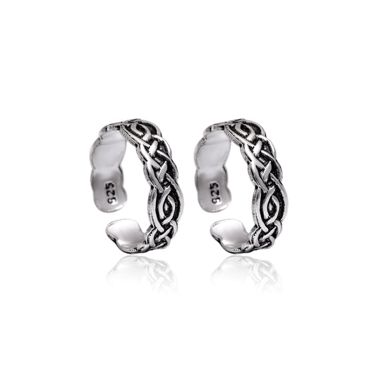 Elite Silver Oxidized Toe Rings pure 925 Sterling Silver