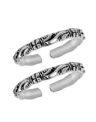 Pair of Silver Oxidized light weighted 925 Silver Toe Rings