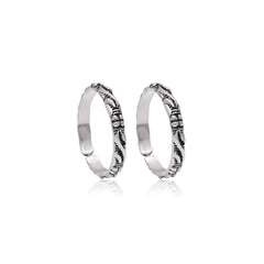 Pair of Silver Oxidized light weighted 925 Silver Toe Rings