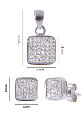 Designer 92.5 Sterling Silver CZ Pendant Set with Chain - Pendant Set