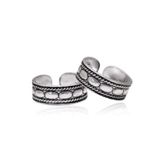 Fashionable Oxidized Toe Rings in 925 Silver - Toe Rings