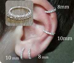 Designer White Cubic Zirconia CZ nose Ring in 92.5 Silver
