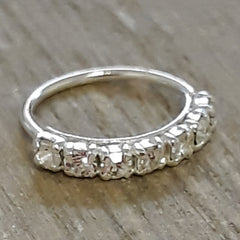 Designer White Cubic Zirconia CZ nose Ring in 92.5 Silver