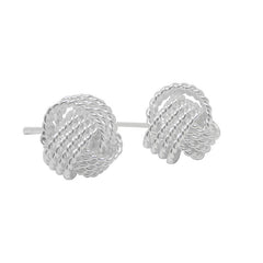 92.5 Sterling Silver Twisted Knot Stud Earrings
