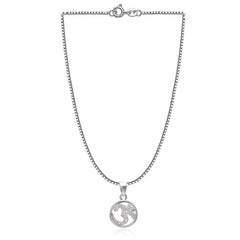 OM 92.5 Sterling Silver Unisex Religious Pendant with Cz Stones and 18 inch Chain - Pendants
