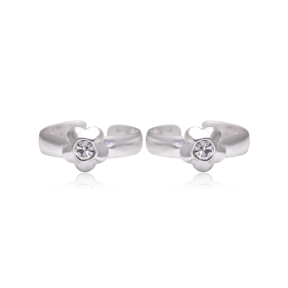 Unique and Beautiful 925 Silver Toe rings in White Cubic Zirconia - Toe Rings