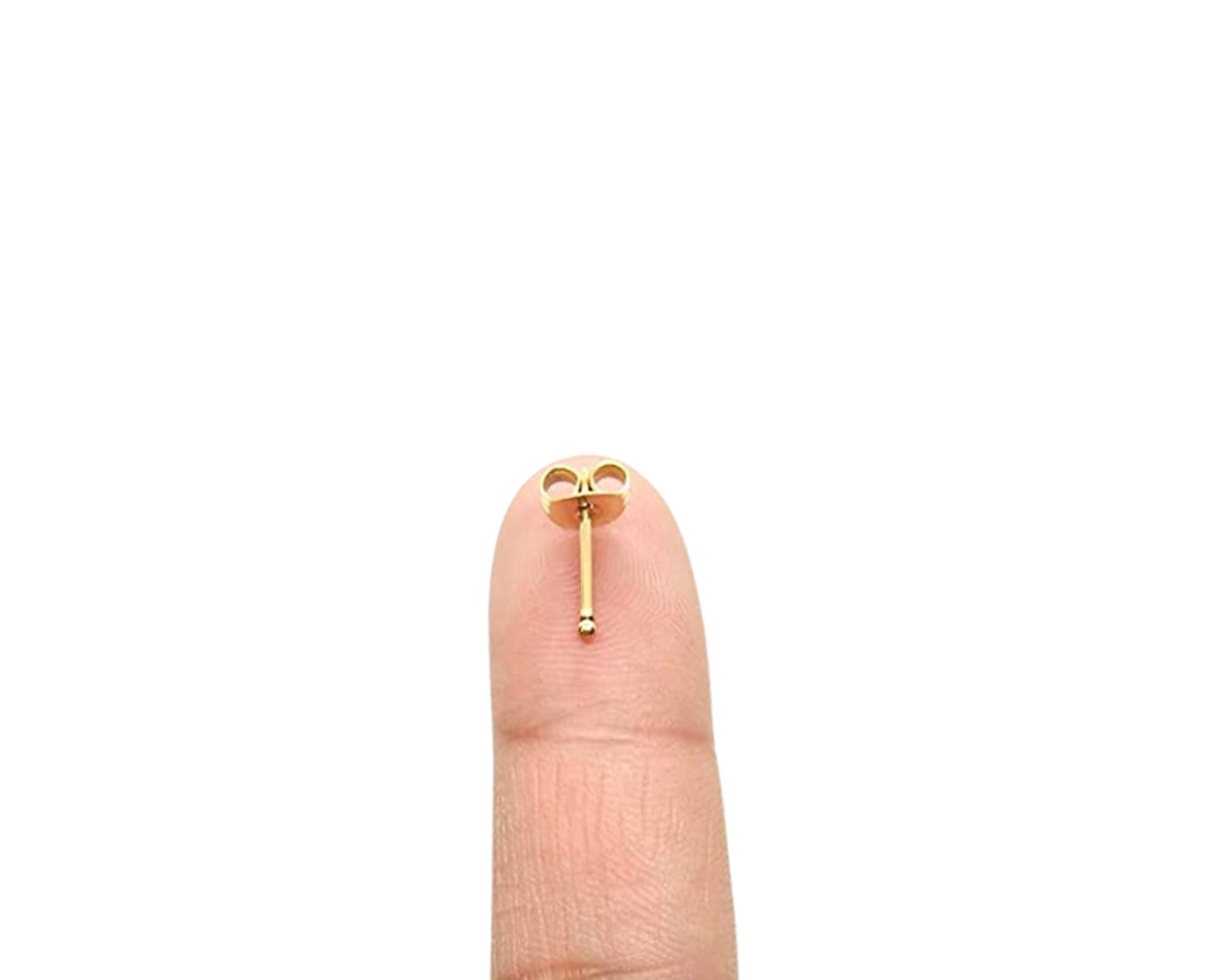 1 mm Gold Plated Piercing Ball 925 Silver Stud Earrings - Studs